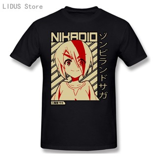 เสื้อยีด เสื้อเชิ้ตผู้ชาย Saki Nikaido Zombieland Saga อะนิเมะเสื้อซอมบี้แลนด์ Saga เสื้อยืดพิมพ์เสื้อยืดเสื้อยืดเสื้อยื