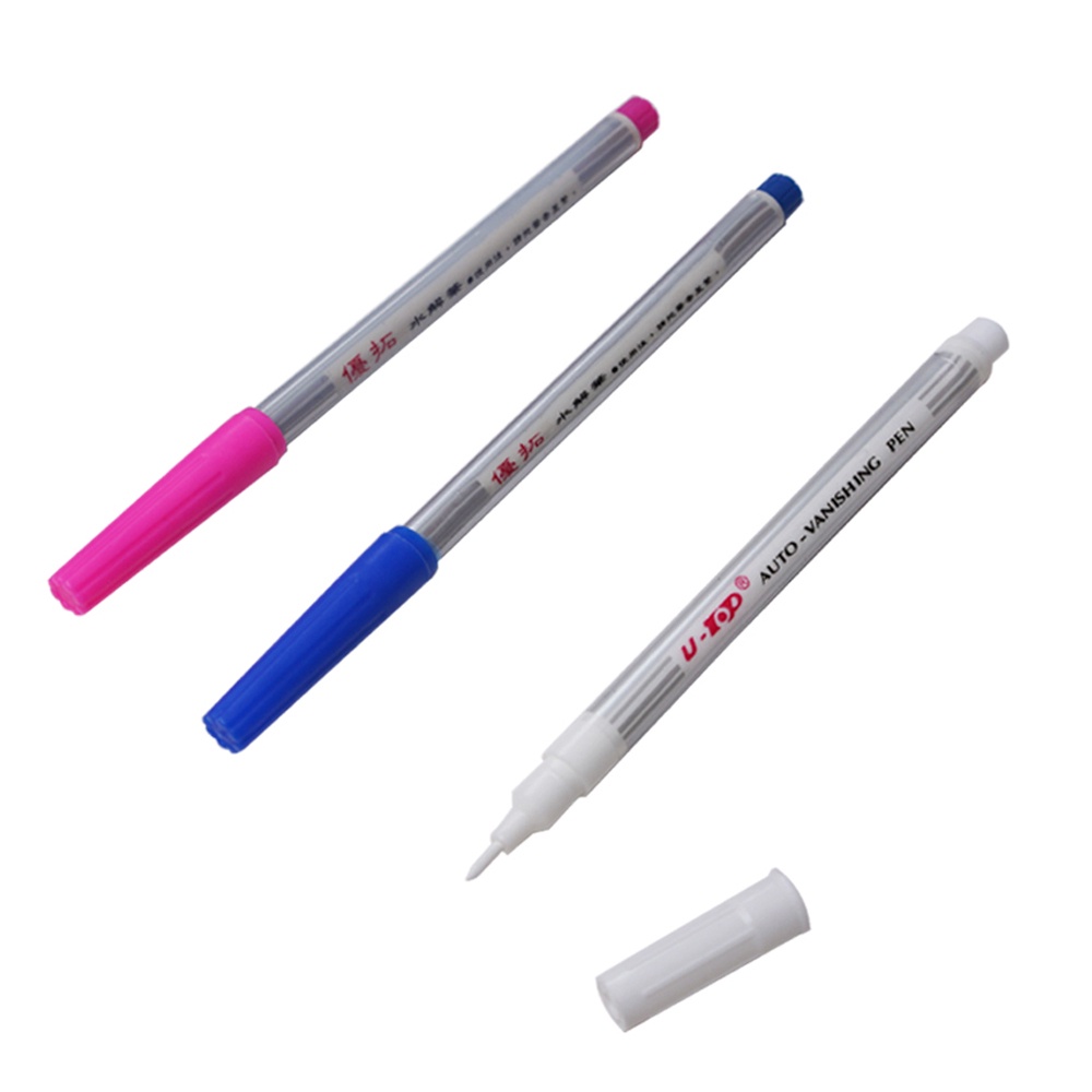 3 Color Stitch Markers Water Erasable Pens Fabric Markers Soluble Disappearing Erasable Pen for Patchwork Needlework DIY Tailor's Chalk Sewing Accessories