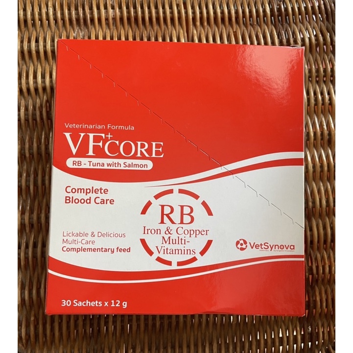 VF Core บำรุงเลือด สีแดง 1กล่อง มี30ซอง ราคา 390 บาท  (มี1กล่อง)