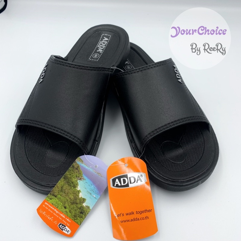 รองเท้าแตะผู้ชาย แบบสวม สีดำ ADDA รุ่น 12Y01  ❗️เพิ่มเบอร์ 6 ❗️ รูปที่ 5