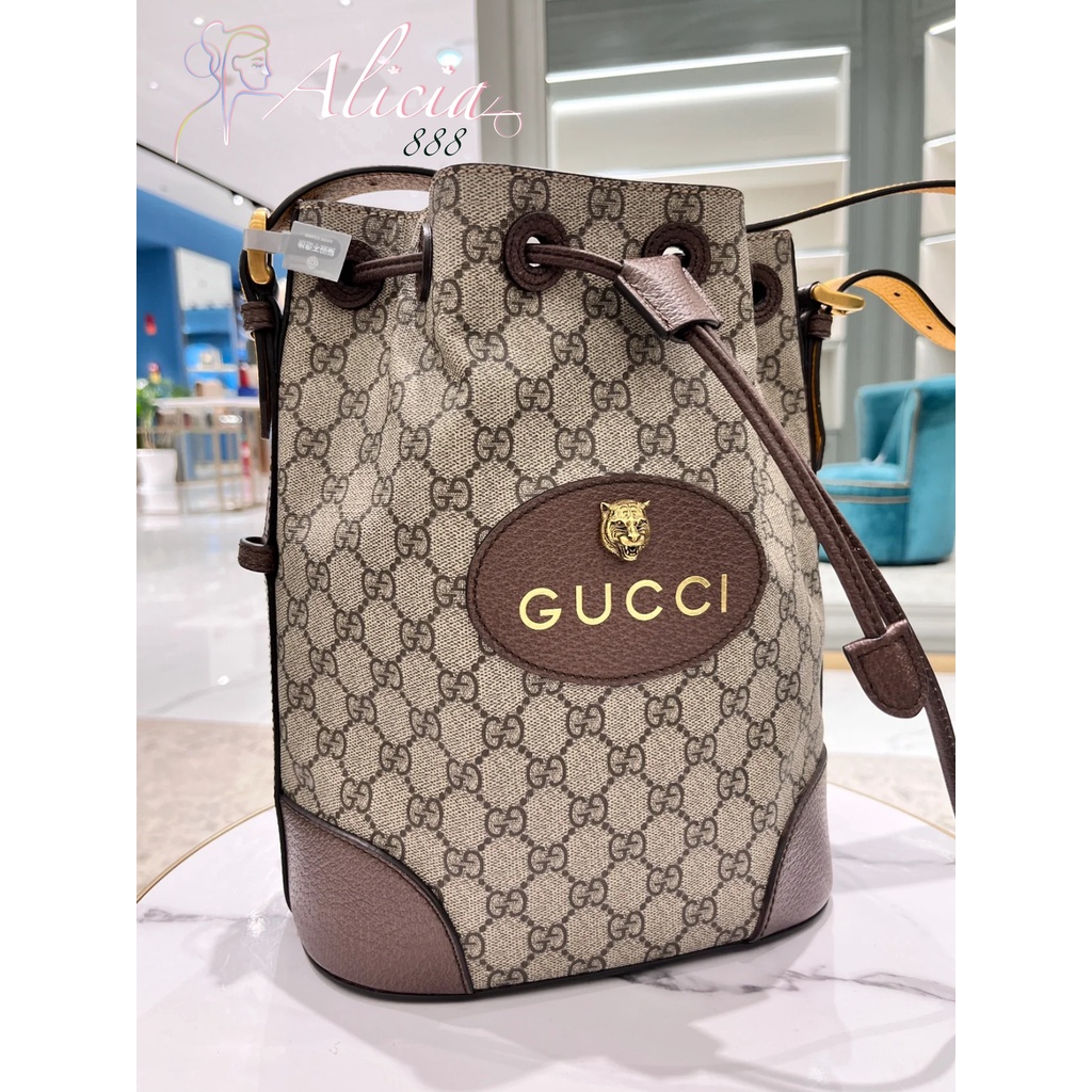 GUCCI Neo Vintage GG Supreme backpack in Beige/ebony soft canvas with brown leather trims 473875