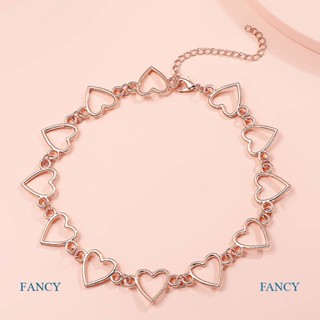 Fancy สร้อยคอ จี้รูปหัวใจ แบบกลวง เรียบง่าย เครื่องประดับ สไตล์ฮิปฮอป สําหรับผู้หญิง