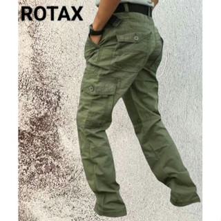 ROTAX แท้ มือหนึ่งผ้าหนา กางเกงคาร์โก้ชาย ลายพราง สีพื้น