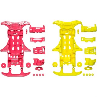 Tamiya 94838 Mini 4WD Limited Series VS Fluorescent Color Chassis Set (Pink/Yellow)