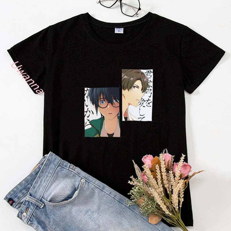 เสื้อยืดแฟชั่น อะนิเมะ tshirts มังงะญี่ปุ่น tsurune kazemai koukou kyuudoubu แขนสั้นเสื้อผู้หญิง Tee
