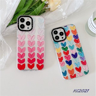 พร้อมส่ง TiFY【พร้อมส่ง】เคสโทรศัพท์มือถือ ซิลิโคนนิ่ม TPU ใส กันกระแทก ลายหัวใจ ไล่โทนสี หลากสี สําหรับ iPhone 14 Plus 14 13 12 11 Pro Max 7 8 Plus X XR XS Max