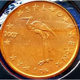 เหรียญ​ยูโร​สโลเวเนีย​ Slovenia, 1​ Euro​Cent, ไม่​ผ่าน​ใช้​ UNC, #​2329T