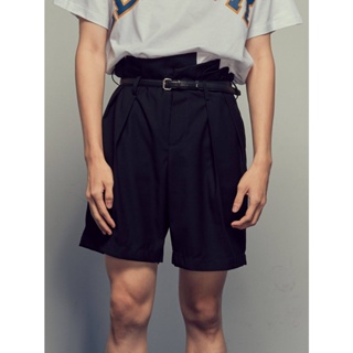 LEISURE PROJECTS PAPER BAG WAISTED SHORTS กางเกงขาสั้นทรงกระบอก เอวสูง ดีเทลเอวจับจีบย่น