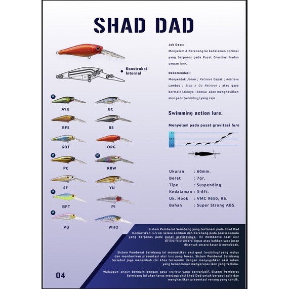เหยื่อตกปลา Daimaru Shad Dad