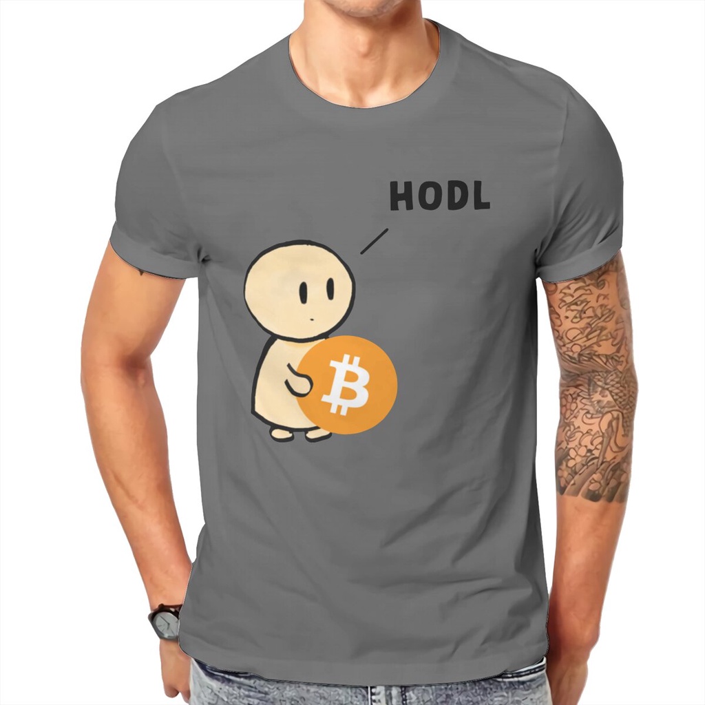 เสื้อคู่ Camiseta de Bitcoin de The Little HODLer para hombre, camisetas únicas de algodón, Blockchain, Fintech, talla g