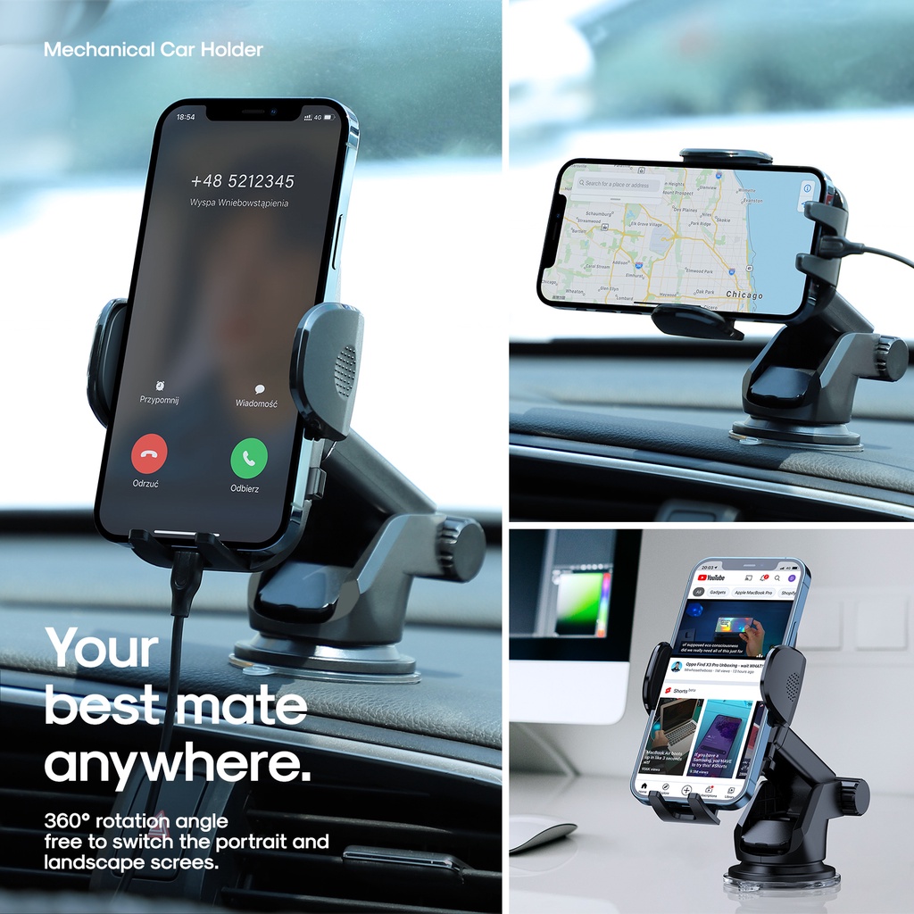 Yg- อุปกรณ์เมาท์ขาตั้งโทรศัพท์มือถือ ติดแดชบอร์ดช่องแอร์รถยนต์ สําหรับ iPhone 12 Pro 12 11 Pro Max X 7 8