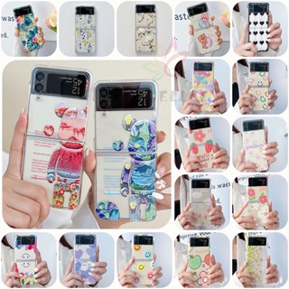 Cute Cartoon Phone Casing Samsung Galaxy Z Flip 3 Z Flip 4 5G Luxury Hard Plastic PC Slim Clear Cover Samsung Z Flip3 Flip4 Case