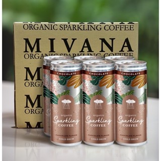 Box Set มีวนา ออร์แกนิก สปาร์คกลิ้ง คอฟฟี่ รสช็อคโกแลต (6 กระป๋อง) MiVana Organic Sparkling Coffee Box Set, Chocolate