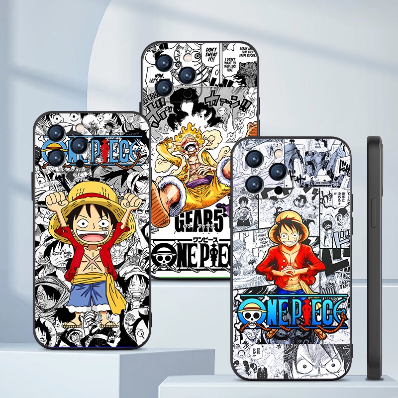 เคส IPhone 14 12 13 5 5S mini SE PLUS PRO MAX โทรศัพท์มือถือ TPU แบบนิ่ม ลายการ์ตูนลูฟี่ One Piece สําหรับ