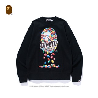 เสื้อกันหนาว คอกลม พิมพ์ลายตัวอักษร Bape x M &amp; MS Joint Ape Head สีสันสดใส