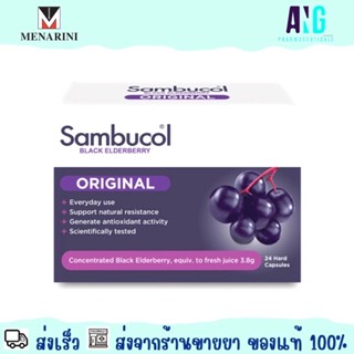 Sambucol Black Elderberry Original 24 Capsules แบล็ค เอลเดอร์เบอรี่ ออริจินอล ตราแซมบูคอล 24 แคปซูล