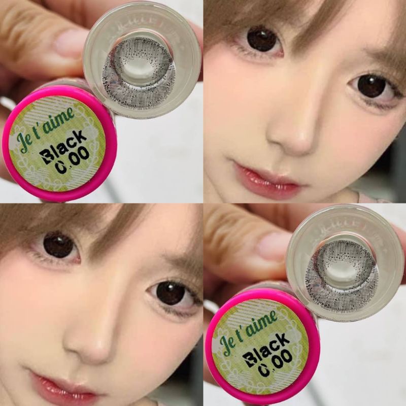 คอนแทคเลนส์ Je t' aime สีดำ/Black มีค่าสายตาปกติ (0.00)