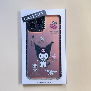 Casetify X KUROMI เคสโทรศัพท์มือถือ PC TPU แข็ง ขอบลายเลเซอร์ สําหรับ IPhone 14 Pro MAX 14 Plus 13 Pro MAX 12 Pro MAX 11 Pro MAX XS MAX XR X