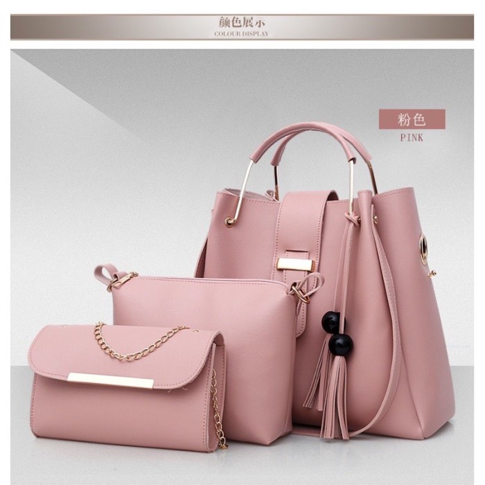 TBIM 3039 กระเป๋าสตรี - กระเป๋าแพ็คเกจผู้หญิง 3 IN 1 กระเป๋าถือผู้หญิง - B - Baby Pink MODERN SMALL 
