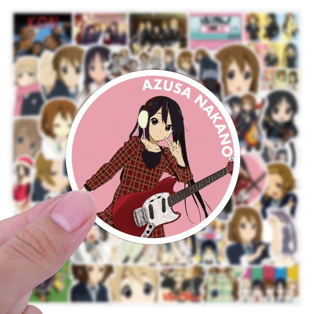 ✨พร้อมส่ง✨อนิเมะ K-On เค-อง 50แผ่น สติ๊กเกอร์ sticker ANIME JAPAN ก๊วนดนตรีแป๋วแหวว Azusa Nakano