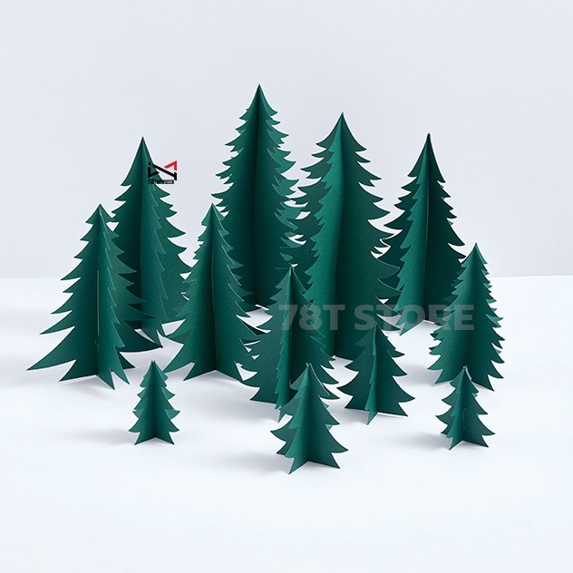 พร็อพต้นสน Paper Art Props Pop up พร็อพถ่ายรูปสินค้า ตกแต่งแท่นวางสินค้า ประกอบฉากถ่ายรูปสินค้า