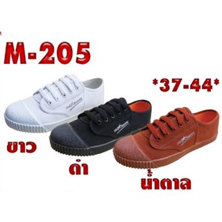 🔥Hot item🔥 ส่งไว!!! ราคาถูกที่สุด!!! Mashare 205 รองเท้าผ้าใบนักเรียน  สี​ : ขาว, ดำ ไซส์​ : 37 - 44