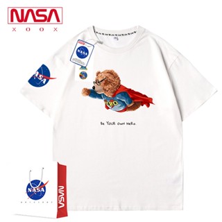 เสื้อยืดแขนสั้น พิมพ์ลายหมี nasa แฟชั่นฤดูร้อน สําหรับผู้ชาย และนักเรียน