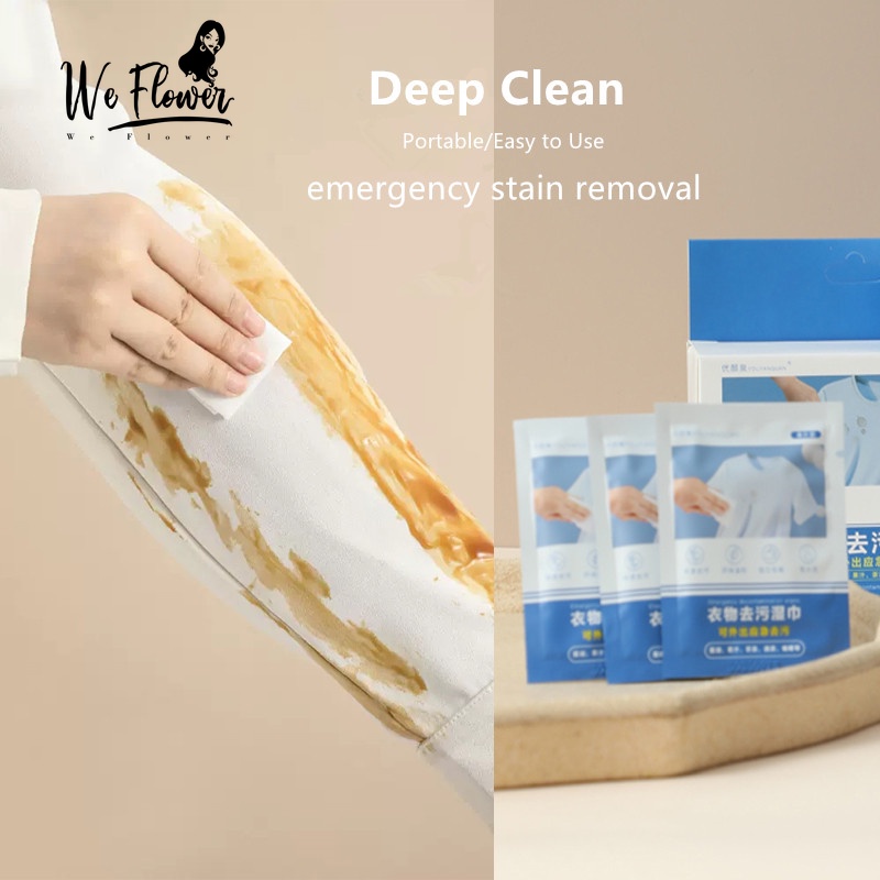 We Flower เครื่องกําจัดคราบฉุกเฉิน แบบพกพา สําหรับกระเป๋าเสื้อผ้า รองเท้า ผ้าเช็ดทําความสะอาดทิชชู่เ