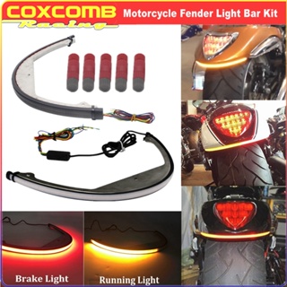 Motorcycle Rear Fender LED Turn Signal Brake Tail Light Bar For Suzuki Boulevard M109R M90 2006-up Mudguard Eliminator L