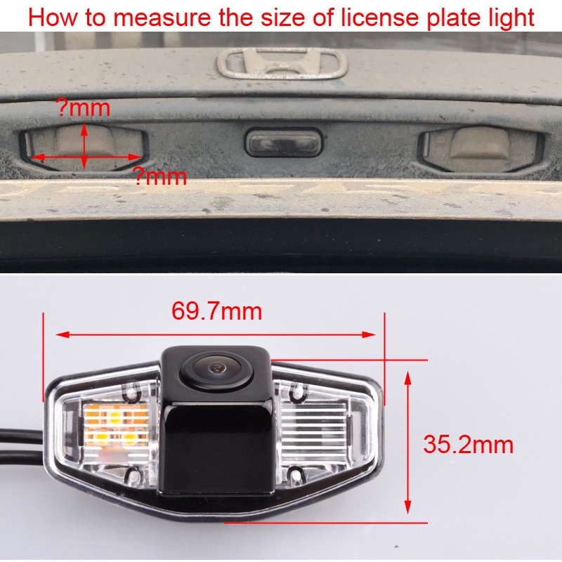 Night vision CCD กล้องมองหลัง กล้องถอยหลังกันน้ำ สำหรับ Honda Accord Civic/EK FD/Pilot/Odyssey Pilot