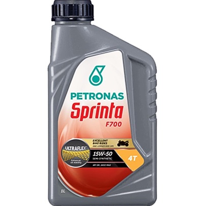 F700 ขนาด 1 ลิตร F700 15W-50 น้ำมันเครื่องมอเตอร์ไซค์ ปิโตรนาส PETRONAS สปรินต้า F700 PETRONAS SPRIN