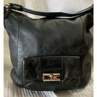 กระเป๋ามือสอง COACH 2WAY BAG BLACK SILVER METAL FITTINGS 14783 LADIES CALF SHOULDER BAG B RANK USED GINZO