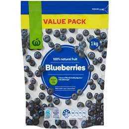 Woolworths Frozen Blueberries 500g.  วูลเวิร์ธบลูเบอร์รี่แช่แข็ง 500กรัม