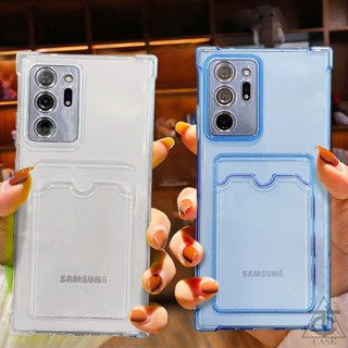 การ์ดผู้ถือ เคสซิลิโคนใส Samsung Galaxy S22+ 5GS 21 FE  S30/S21 Ultra S22 Ultra Note20 Ultra S20 Plus S20 Ultra S20 FE