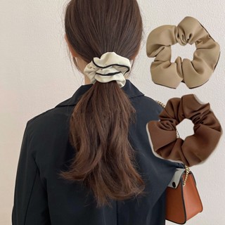 4Pcs Korean Ins Style Solid Color Large Intestine Hair Ring/ High Elastic Small Fragrant Horsetail Fixed Headband