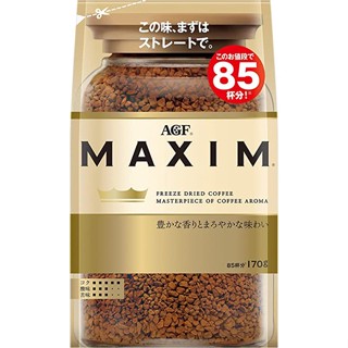 หมดอายุเดือน8/2024 กาแฟ MAXIM AROMA SELECT สีทอง ชนิดเติม ขนาด 170 กรัม ชงได้ 85 แก้ว ของแท้จากญี่ปุ่น