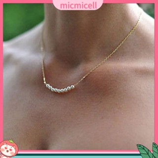 (micmicell) ของขวัญเครื่องประดับแฟชั่นสตรีสร้อยคอโซ่จี้ไข่มุกเรียบง่าย