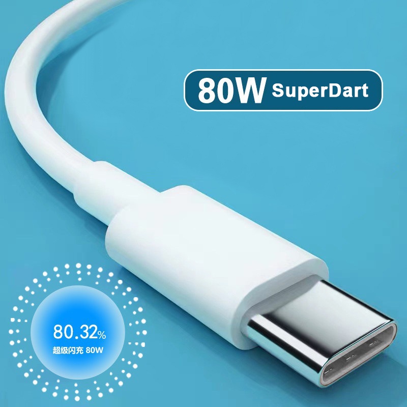 8a USB-C SuperDart สาย 80W SUPERVOOC 2.0 Fast Charger Type-C สําหรับ Oppo Realme GT Neo3 GT2 GT2 Pro Reno 8 9 Pro + 65W 33W