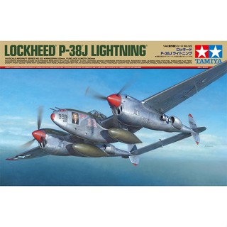 💥New💥 🏆 TAMIYA 61123 ชุดประกอบจำลองมาตราส่วน 1:48 LOCKHEED P-38 J LIGHTNING ต้องไปสร้างและทำสีเอง