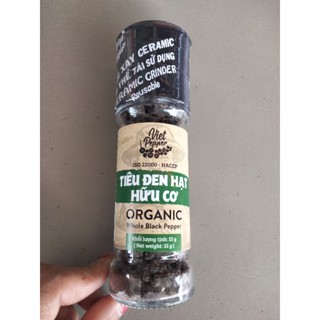 Viet Pepper Organic Whole Black Pepper พริกไทยดำ ออร์แกนนิคชนิดเม็ด 55กรัม