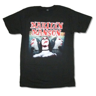 เสื้อผ้าผชLsmtx1 เสื้อยืดแขนสั้นลําลอง ผ้าฝ้าย พิมพ์ลาย Marilyn Manson Sweet Dreams Are Made Of This Merch พลัสไซซ์ สําห