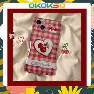 เคสมือถือ แบบนิ่ม ลายเชอร์รี่ ลายสก๊อต กันกระแทก สําหรับ OPPO Reno8 Reno7pro reno6 7z 5 R17 A53 A9 2020 F11 A31 A15 A3S