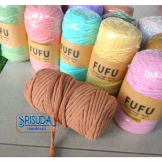 FuFu Macrame เชือกคอตตอน ไม่ตีเกลียว Single  3mm/4mm 100m/300-500g.