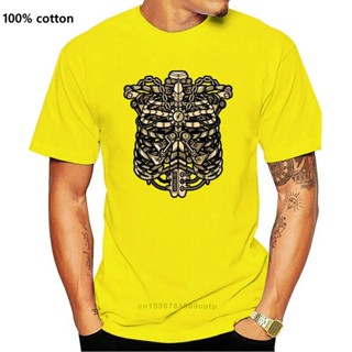 เสื้อยืดผ้าฝ้ายพิมพ์ลายคลาสสิก ขายดี เสื้อยืดแขนสั้น ลาย Steam Punk Rib Cage Victorian คุณภาพสูง สําหรับผู้ชาย LCigkm56L