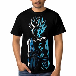 เสื้อยีด Bandai บุตร Goku เสื้อยืดดราก้อนบอลเย็นโพลีเอสเตอร์เสื้อยืดลูกเรือคอที่จําเป็นท็อปส์ซูแมนพิมพ์เสื้อยืดพรีเมี่ยม