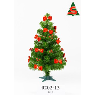 ต้นคริสต์มาส 2F (60 ซม.)ตกแต่งโบว์แดง Christmas Tree 2F (60 cm) with Red Bow