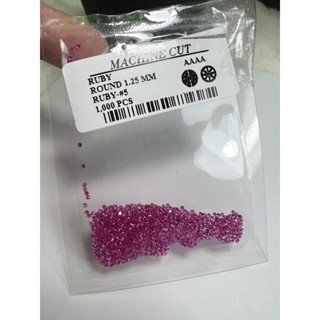 Synthetic Corundum #5Ruby Round 1.25mm 1000pcs(Machine Cut).