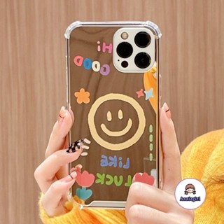 เคสโทรศัพท์มือถือ Tpu แบบนิ่ม ลายดอกไม้ หน้ายิ้ม ป้องกันสิ่งสกปรก สําหรับ IPhone 11 12 13 Pro Max X 8 7Plus