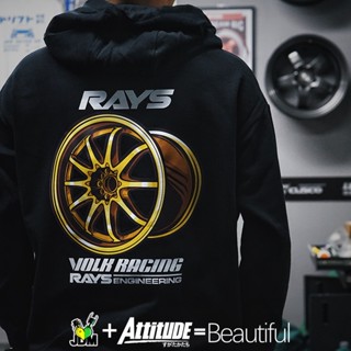 เสื้อกันหนาว มีฮู้ด ลาย ATTITUDE ATTITUDE Japan JDM RAYS Hub CE28N TE37 RE30