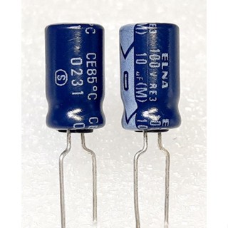 Elna RE3 10uf 100v capacitor ตัวเก็บประจุ คาปาซิเตอร์